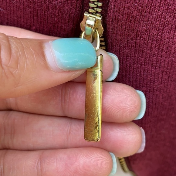 GNW Maroon Woven Knit Layered Round Neck Blouse W/ Zippered Back Detail M - Picture 7 of 9